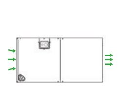 R454B 14.3 SEER2 Air Handler Vertical Down Airflow Horizontal Right Airflow