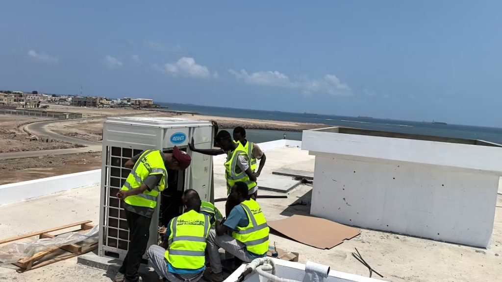 Illustrates the scorching temperatures experienced in Africa, focusing on the extreme heat conditions that challenge HVAC systems in commercial buildings.